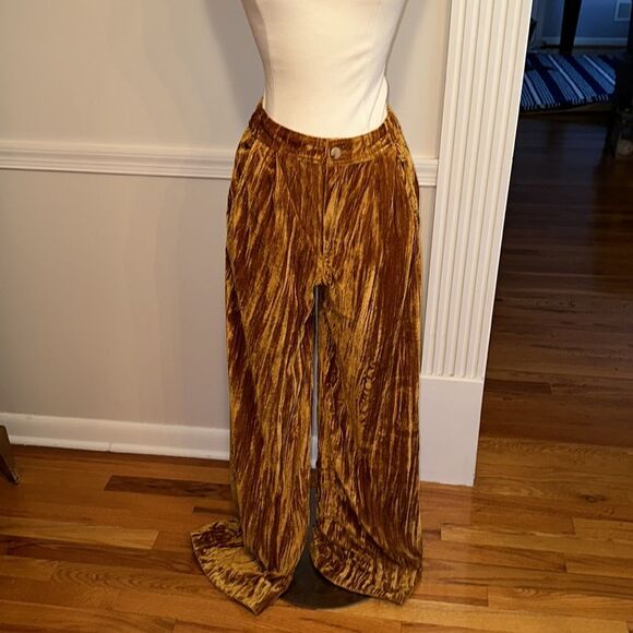 RARE Free People Runway Velvet Wide Leg Pants, Size 0, NWT - Picture 2 of 12